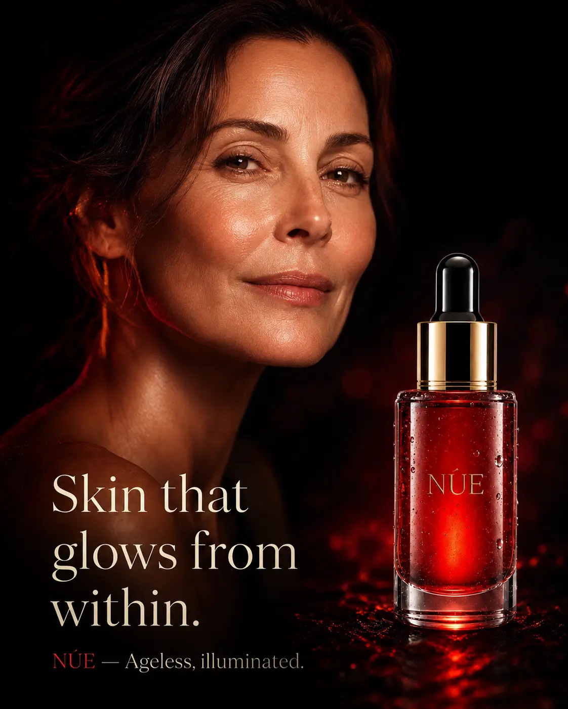 NÚE ad — glows from within