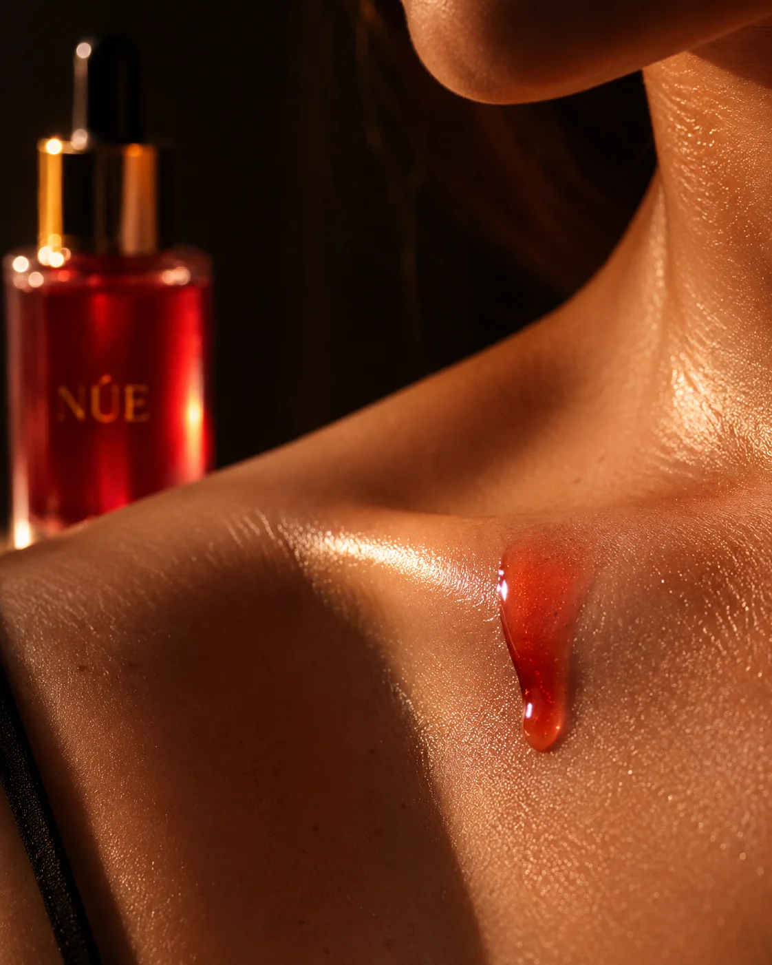 NÚE glow on skin